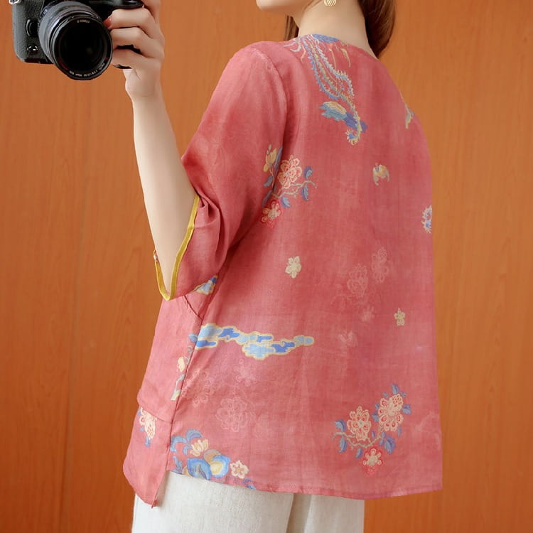 Chinese Style Retro Anti-aging Temperament Shirt Women’s Summer Loose