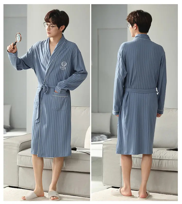 Pajamas Men’s Spring And Autumn Cotton Long-sleeved Sleeping