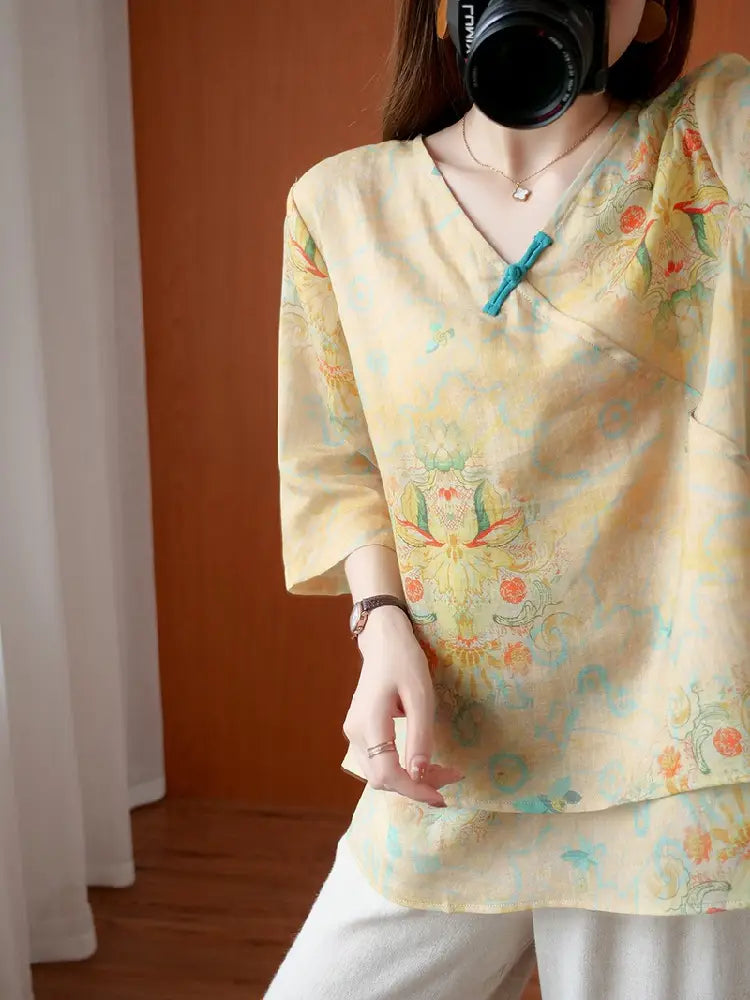 Chinese Style Retro Anti-aging Temperament Shirt Women’s Summer Loose