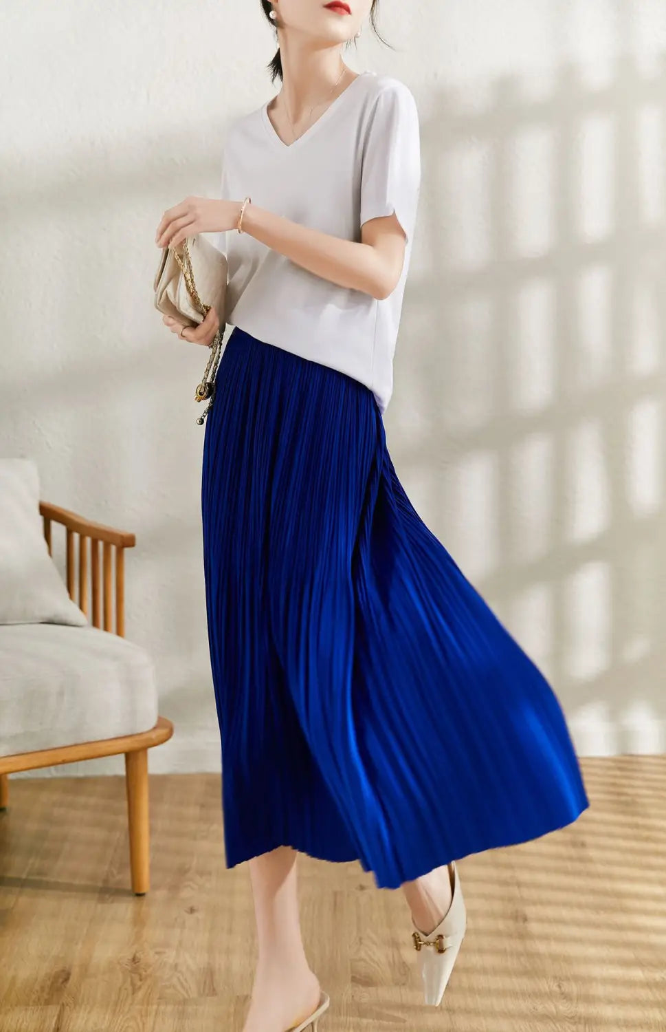 Spring And Summer New Exquisite Artistic Pleated Fairy Pleated Skirt