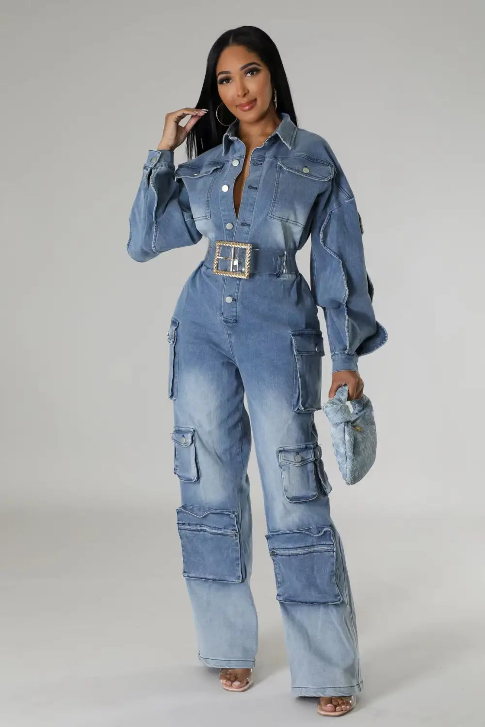 European And American Women’s Suit Draping Effect Straight-leg Pants Jumpsuit