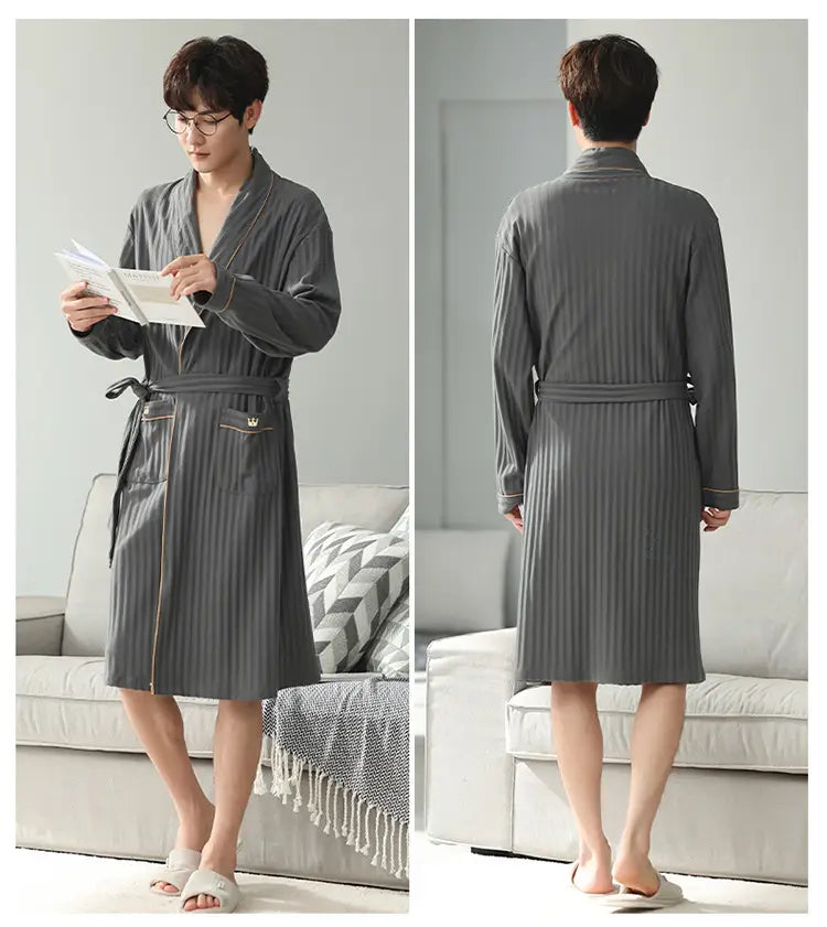Pajamas Men’s Spring And Autumn Cotton Long-sleeved Sleeping