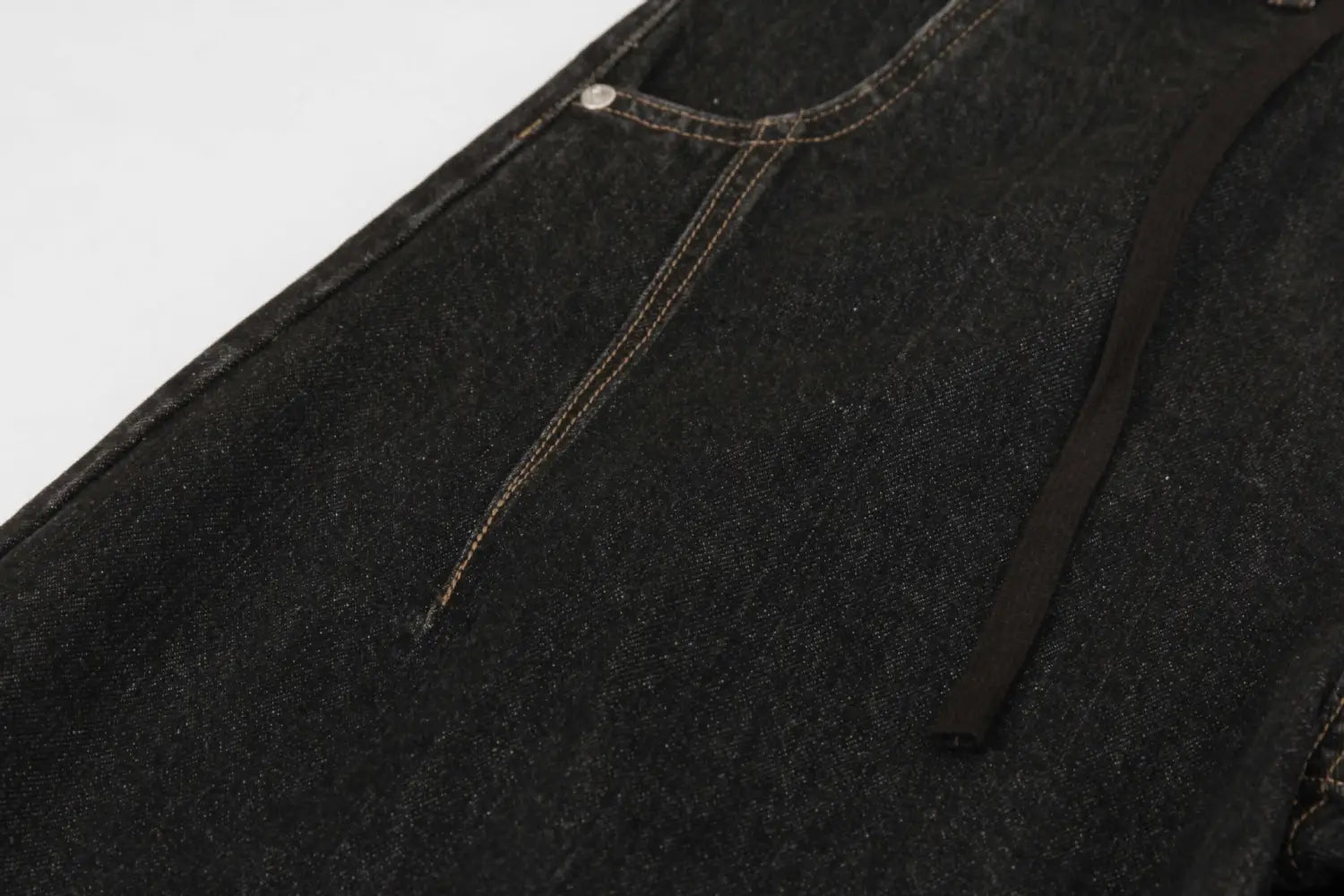Retro Street Simple Loose Machete Denim Trousers
