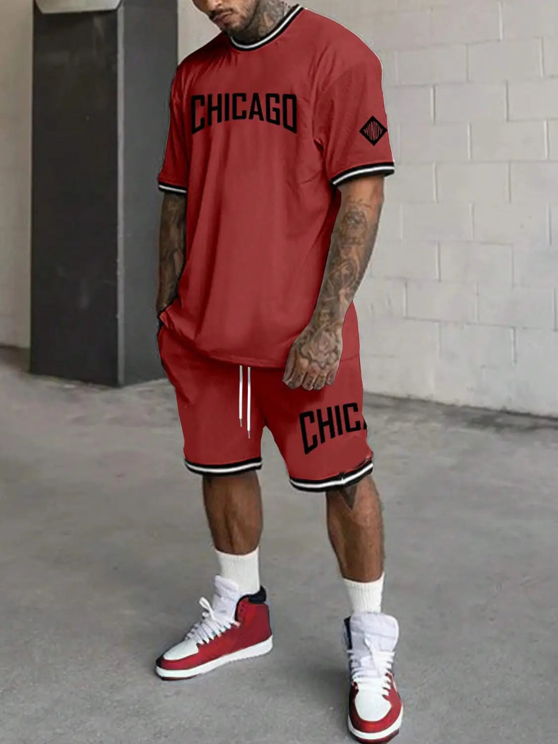 Short-sleeved T-shirt Suit Men’s Summer New Fashion Trendy