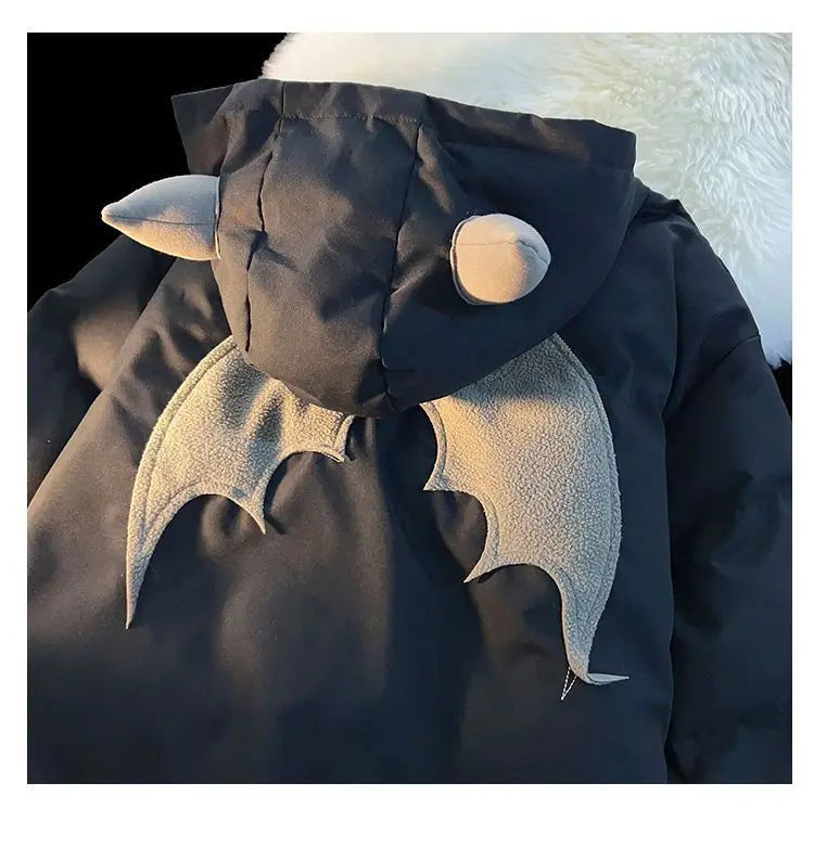 American Retro Embroidered Hooded Cotton Coat