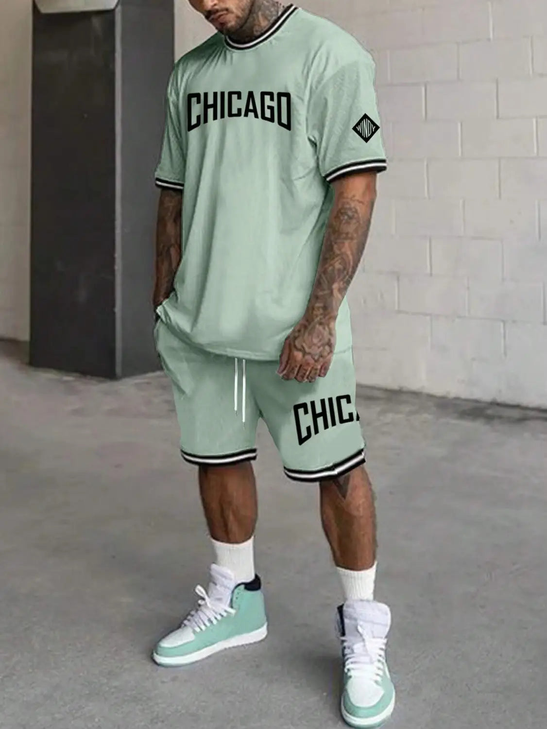 Short-sleeved T-shirt Suit Men’s Summer New Fashion Trendy