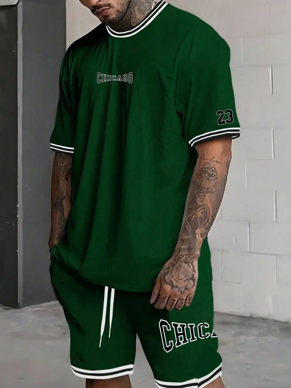 Short-sleeved T-shirt Suit Men’s Summer New Fashion Trendy