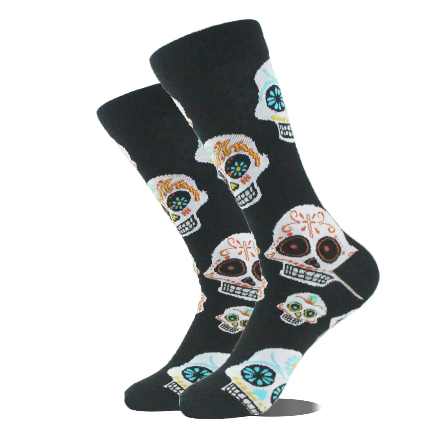 Men’s Cartoon Animal Retro Oil Painting Mid-calf Socks