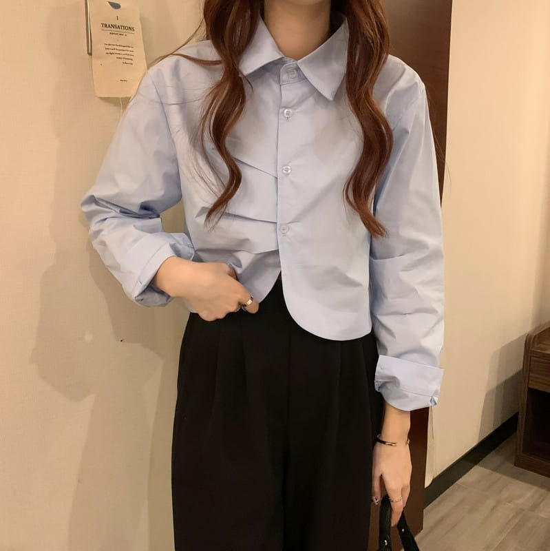 French White Shirt Women’s Spring Design Sense Niche Shirt Temperament High Sense Chic Beautiful Short Long Sleeve Top