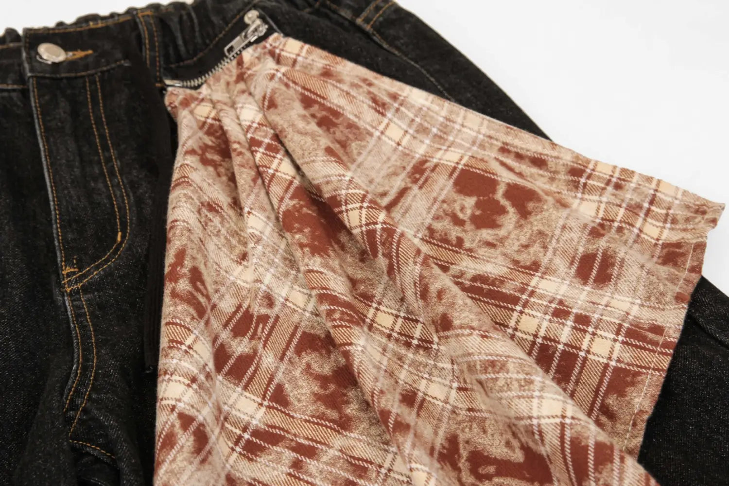 Retro Street Simple Loose Machete Denim Trousers