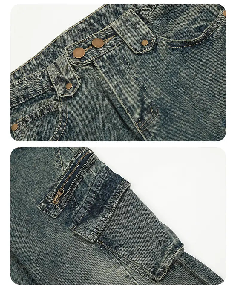 High Street Micro-pull Cargo Jeans Retro