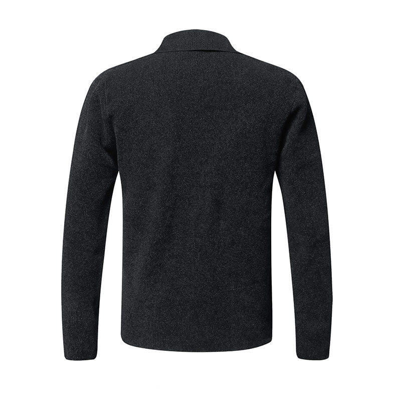 Men’s Solid Color Cardigan Small Suit Knitted Jacket