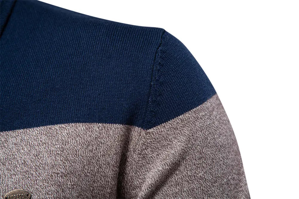 Men’s Long Sleeve Polo Collar Sweater Slim Lapel