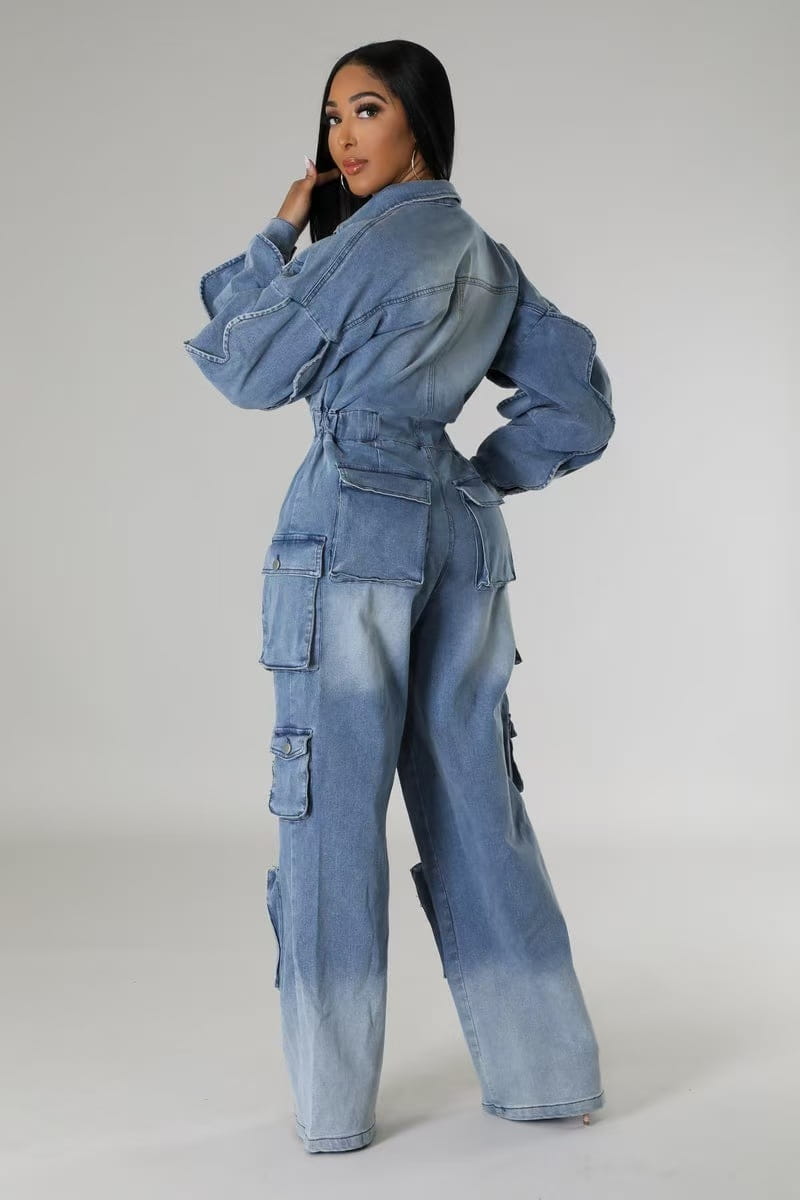 European And American Women’s Suit Draping Effect Straight-leg Pants Jumpsuit