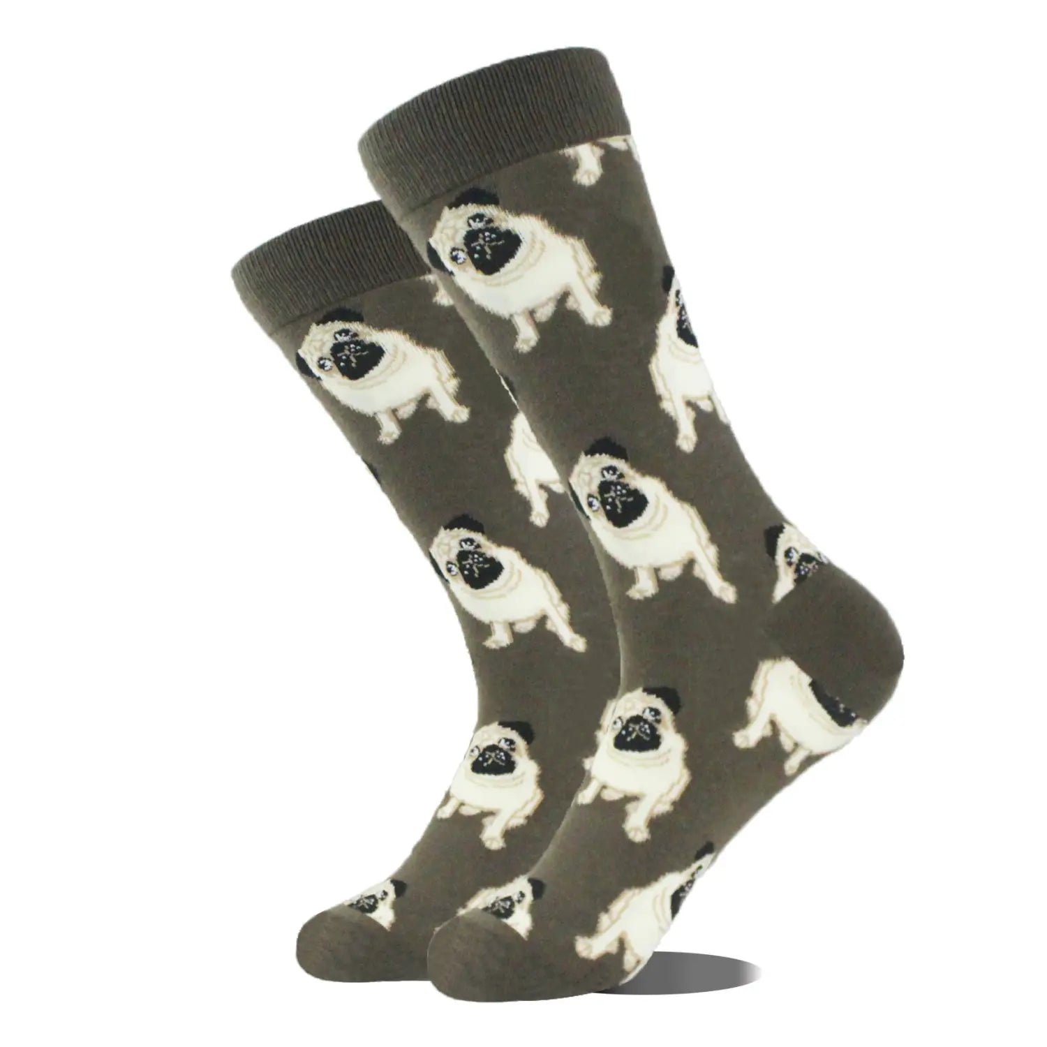Men’s Cartoon Animal Retro Oil Painting Mid-calf Socks