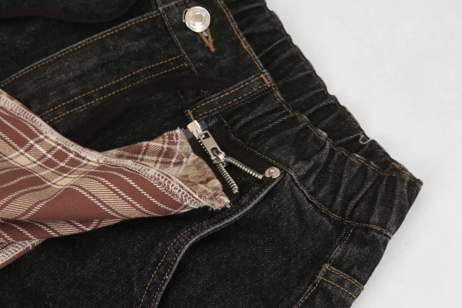 Retro Street Simple Loose Machete Denim Trousers