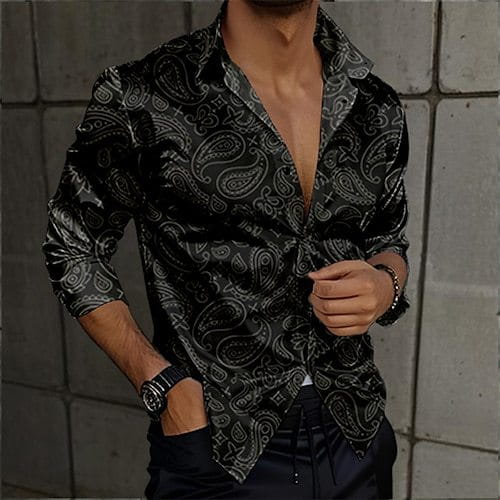 3D Polka-dot Loose-fitting Long Sleeve Printed Shirt
