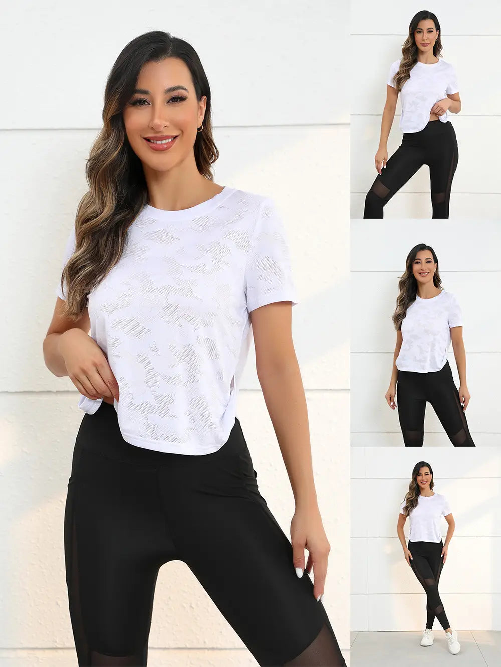 Ice Silk Short Sleeve T-shirt Women’s Quick-drying Running Fitness Exercise