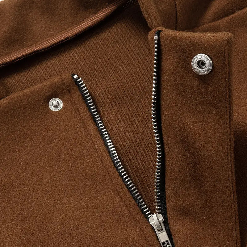 Autumn And Winter New Contrast Color Stand-up Collar Zipper Cardigan Outerwear