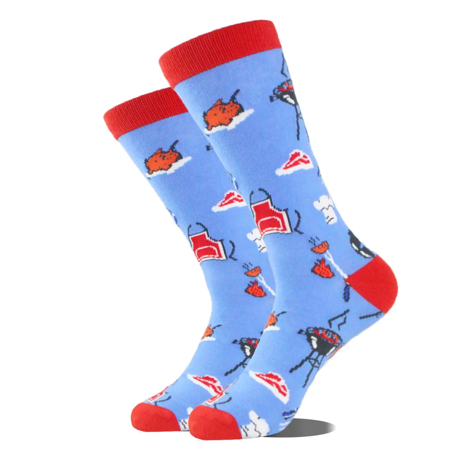 Men’s Cartoon Animal Retro Oil Painting Mid-calf Socks