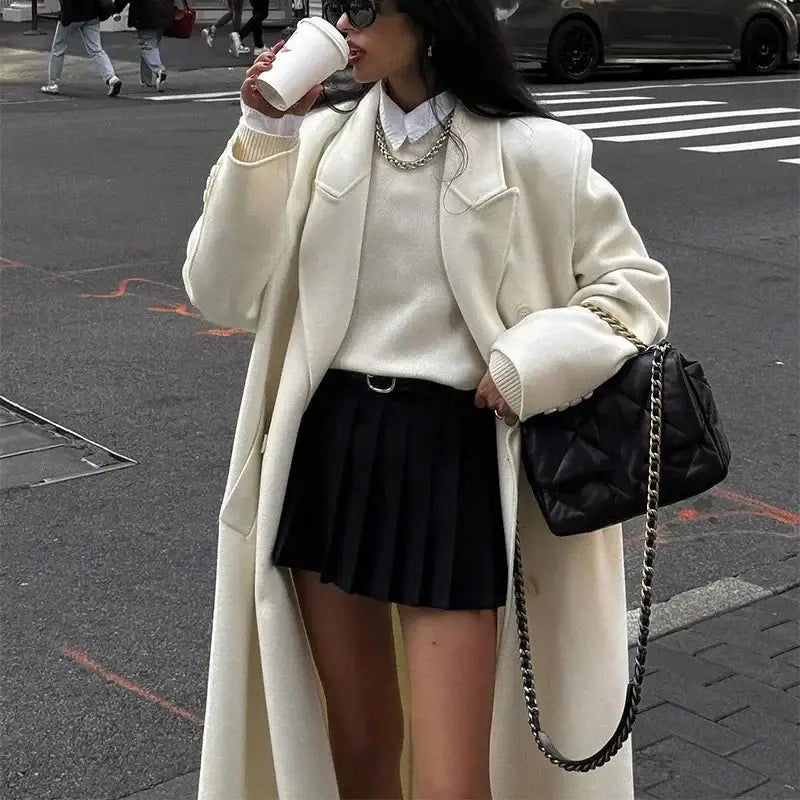 Fashionable All-match Woolen Coat For Women