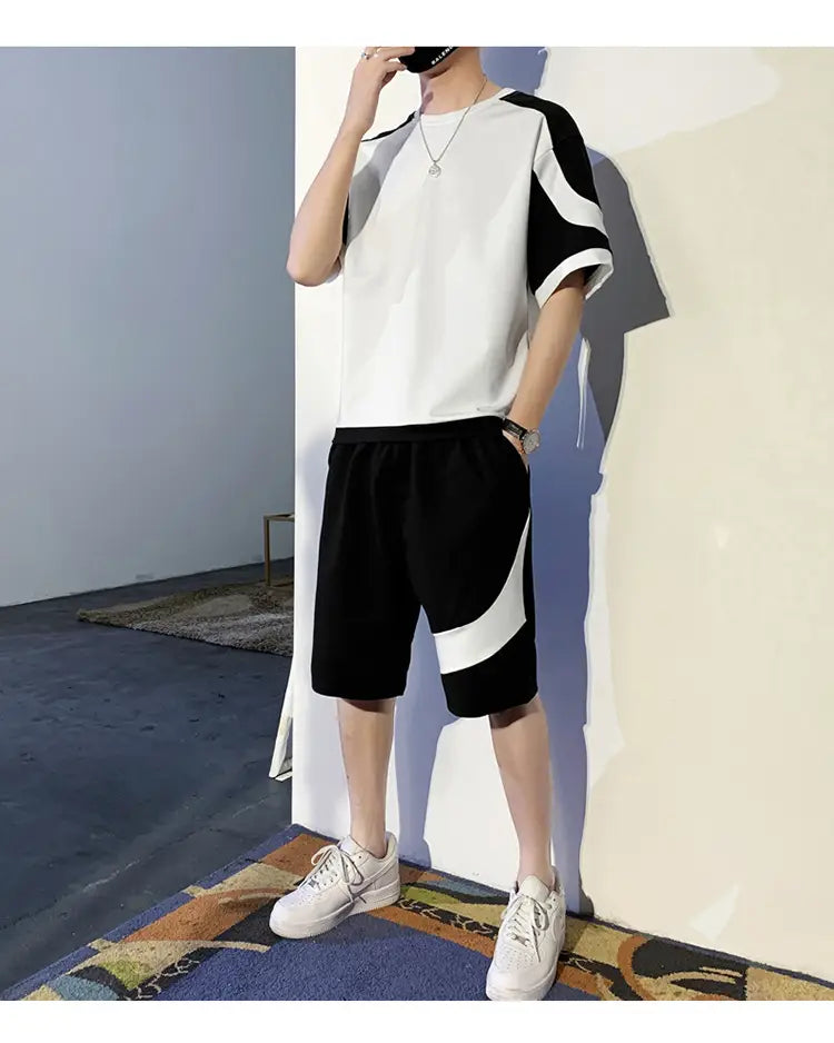 Men’s Korean-style Fashion Short Sleeve Casual Suit