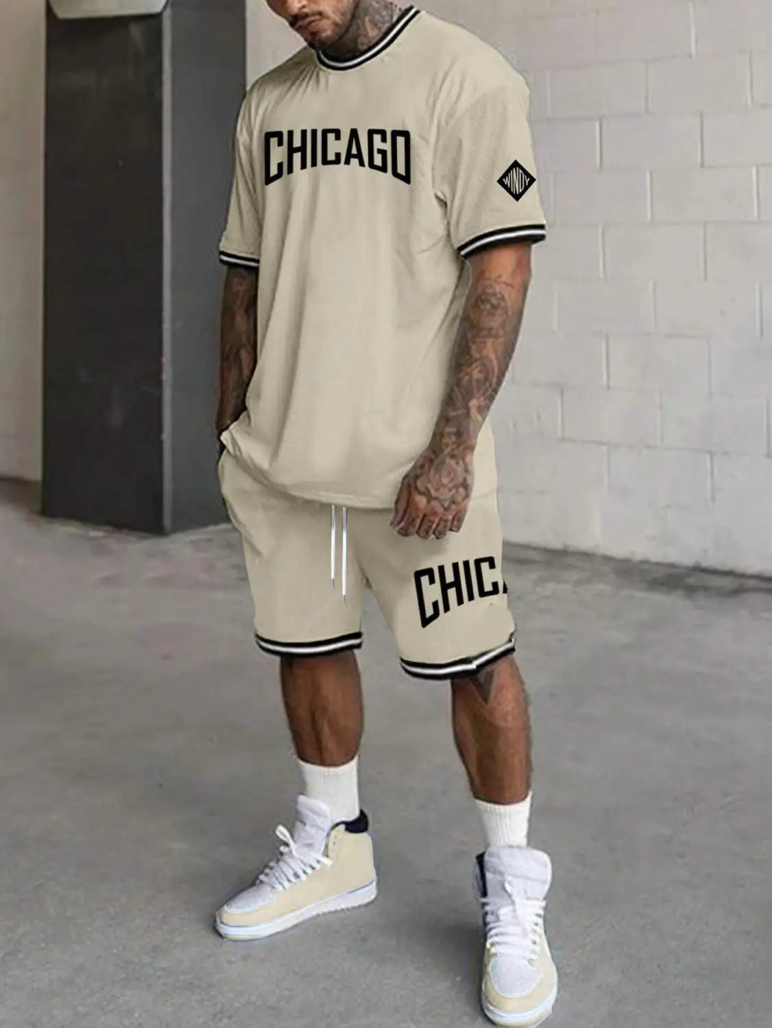 Short-sleeved T-shirt Suit Men’s Summer New Fashion Trendy