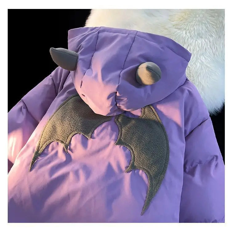 American Retro Embroidered Hooded Cotton Coat