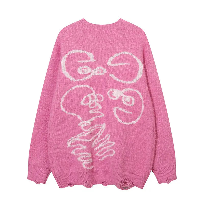 Dark Skull Ripped Sweater
