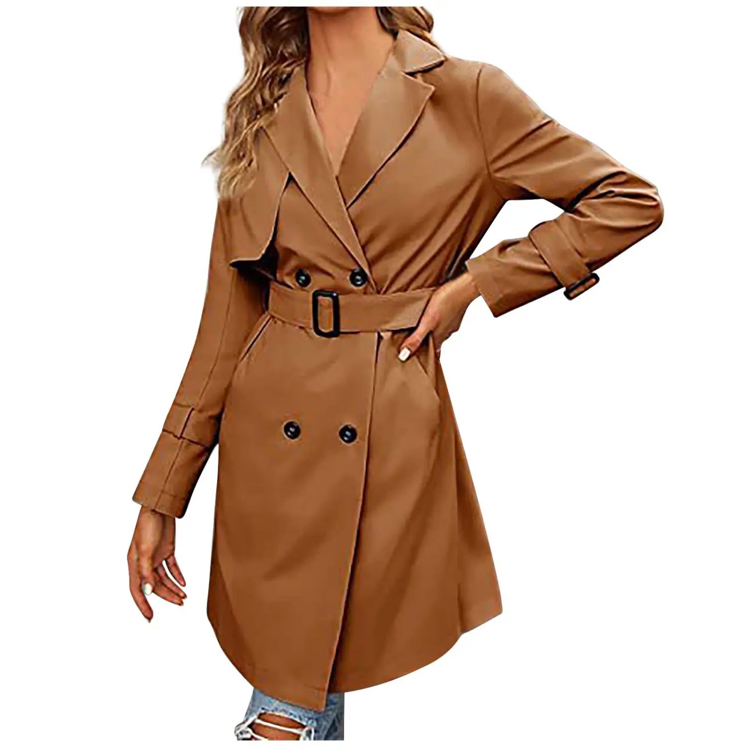 Women’s Double-row Slim Fit Coat Overcoat