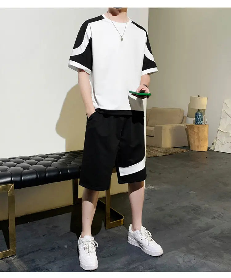 Men’s Korean-style Fashion Short Sleeve Casual Suit