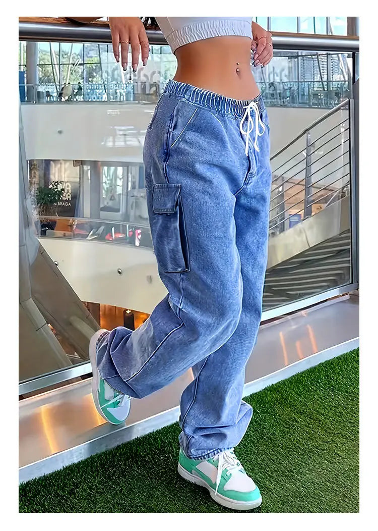 American Retro Workwear Jeans Women’s New Slimming Loose
