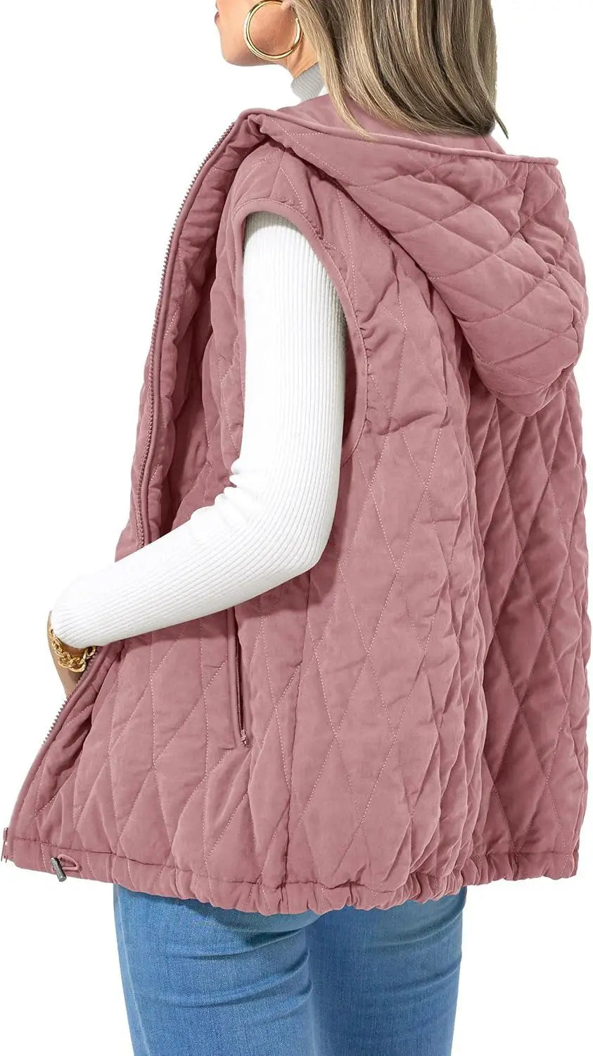 Fashion New Ladies Hooded Cotton-padded Waistcoat