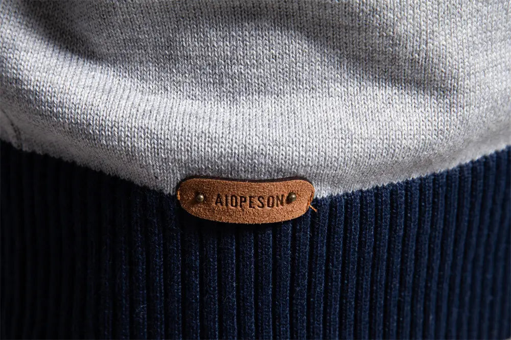 Men’s Long Sleeve Polo Collar Sweater Slim Lapel