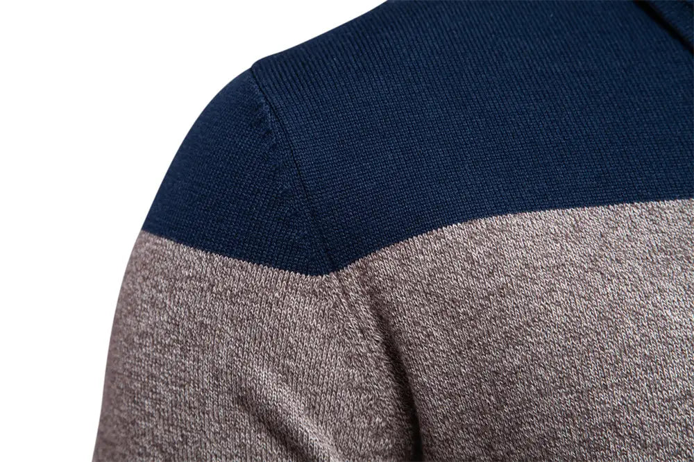 Men’s Long Sleeve Polo Collar Sweater Slim Lapel