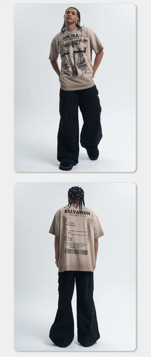 Printed Cotton Short-sleeved T-shirt Men’s And Women’s Bottoming Shirt Autumn And Winter