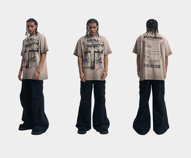 Printed Cotton Short-sleeved T-shirt Men’s And Women’s Bottoming Shirt Autumn And Winter
