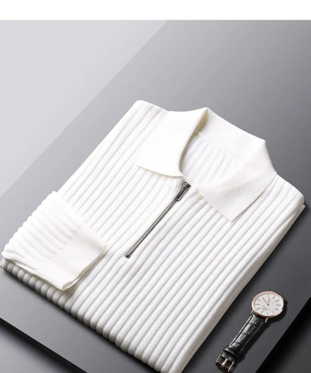 Autumn And Winter Leisure Slim-fit Handsome Sweater Half Zipper Top