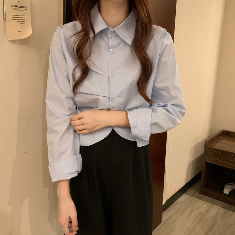French White Shirt Women’s Spring Design Sense Niche Shirt Temperament High Sense Chic Beautiful Short Long Sleeve Top