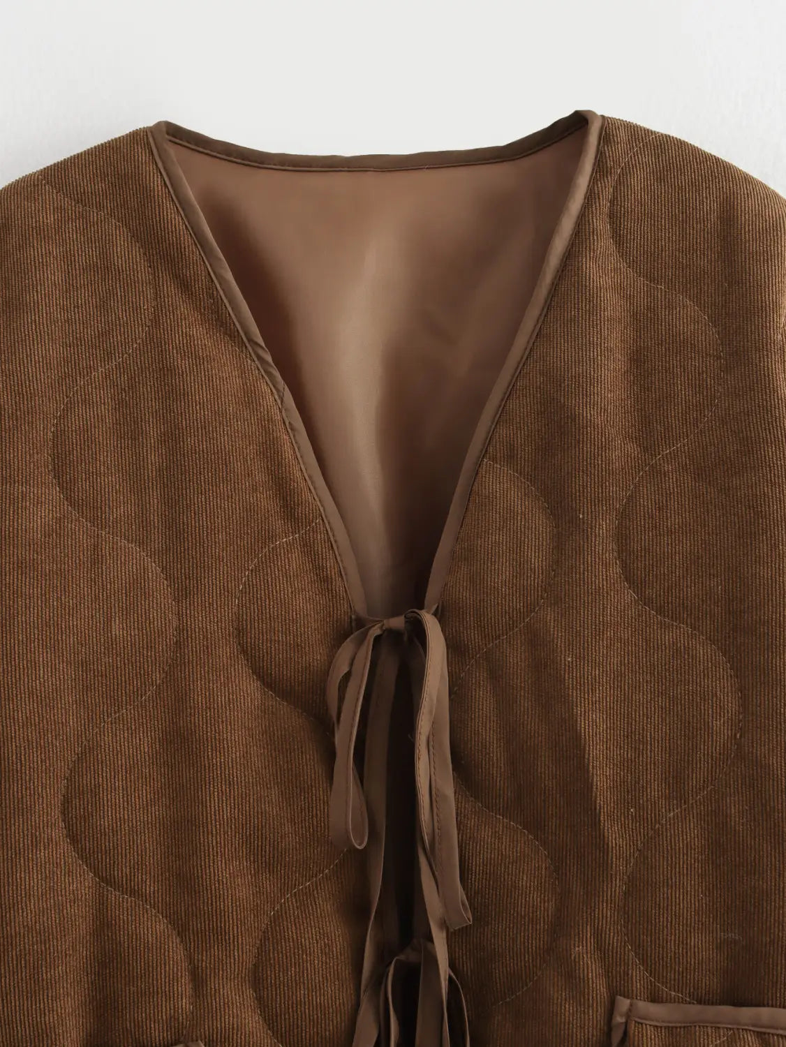 New Solid Color Bowknot Cotton-padded Coat