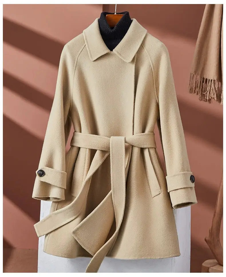 Fashion Personality Reversible Cashmere Coat Women