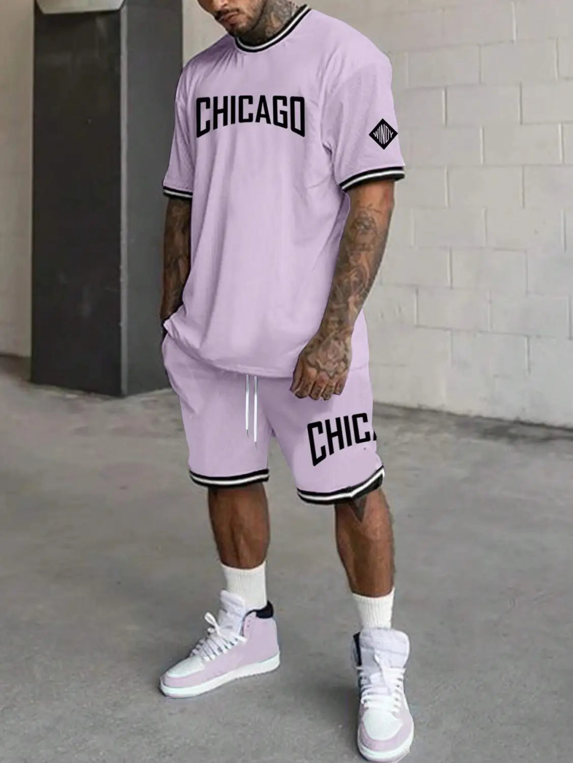 Short-sleeved T-shirt Suit Men’s Summer New Fashion Trendy