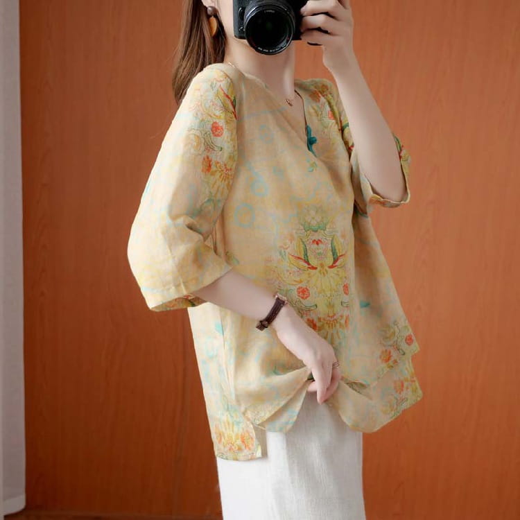 Chinese Style Retro Anti-aging Temperament Shirt Women’s Summer Loose