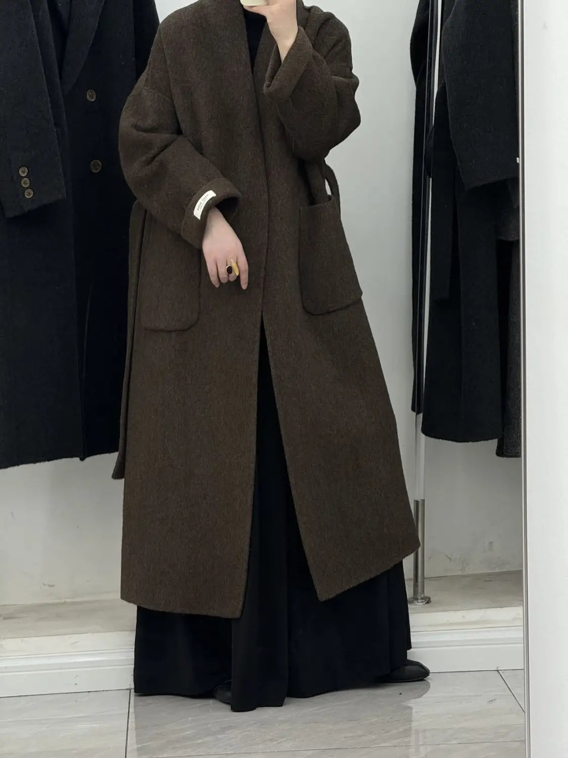 High-end Cashmere Double-sided Woolen Coat Women