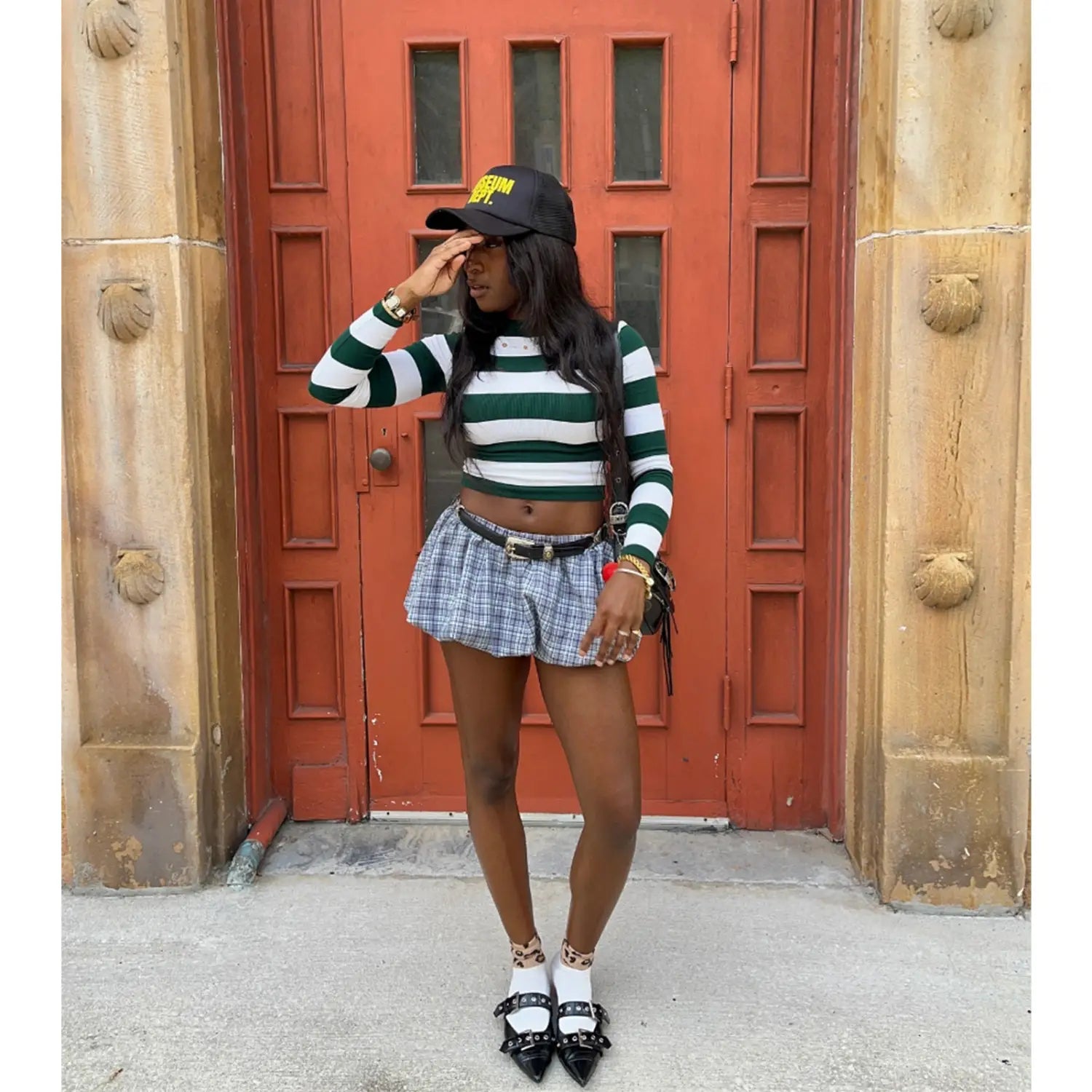 Fashion Cute Classic Plaid With Leggings