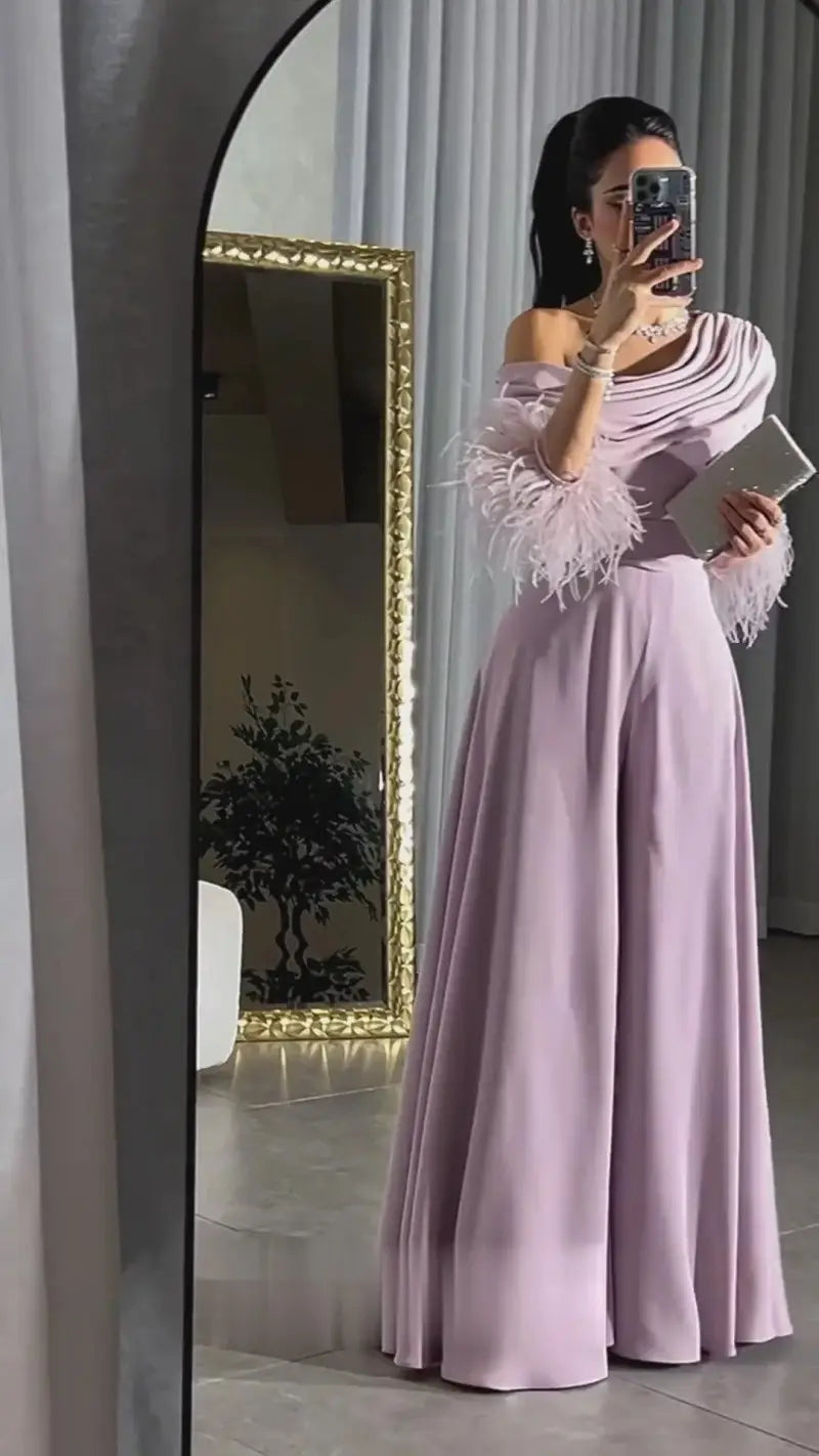 Sexy Fashion Feather Stitching Jumpsuit