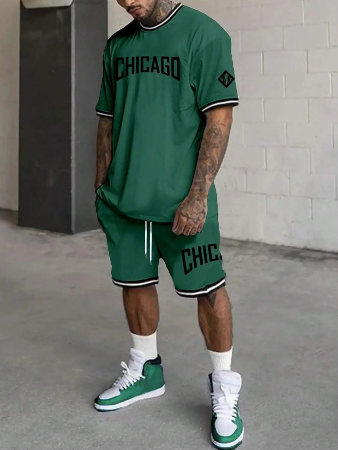 Short-sleeved T-shirt Suit Men’s Summer New Fashion Trendy