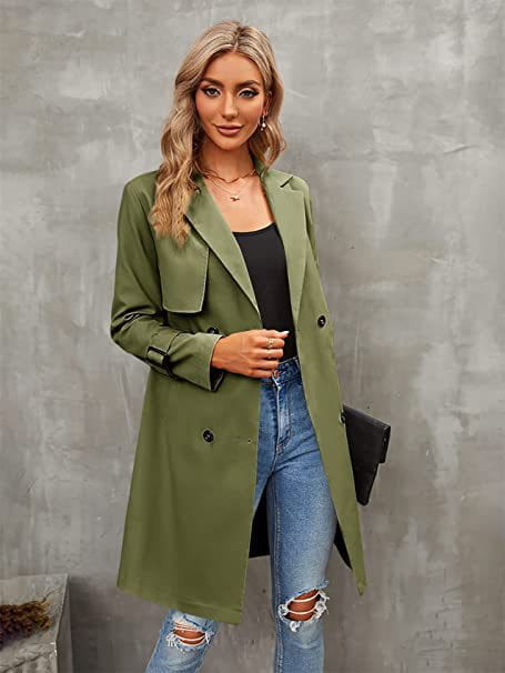 Women’s Double-row Slim Fit Coat Overcoat