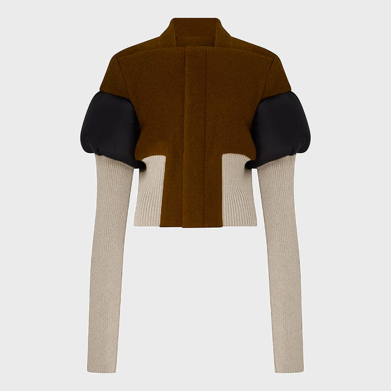 Autumn And Winter New Contrast Color Stand-up Collar Zipper Cardigan Outerwear