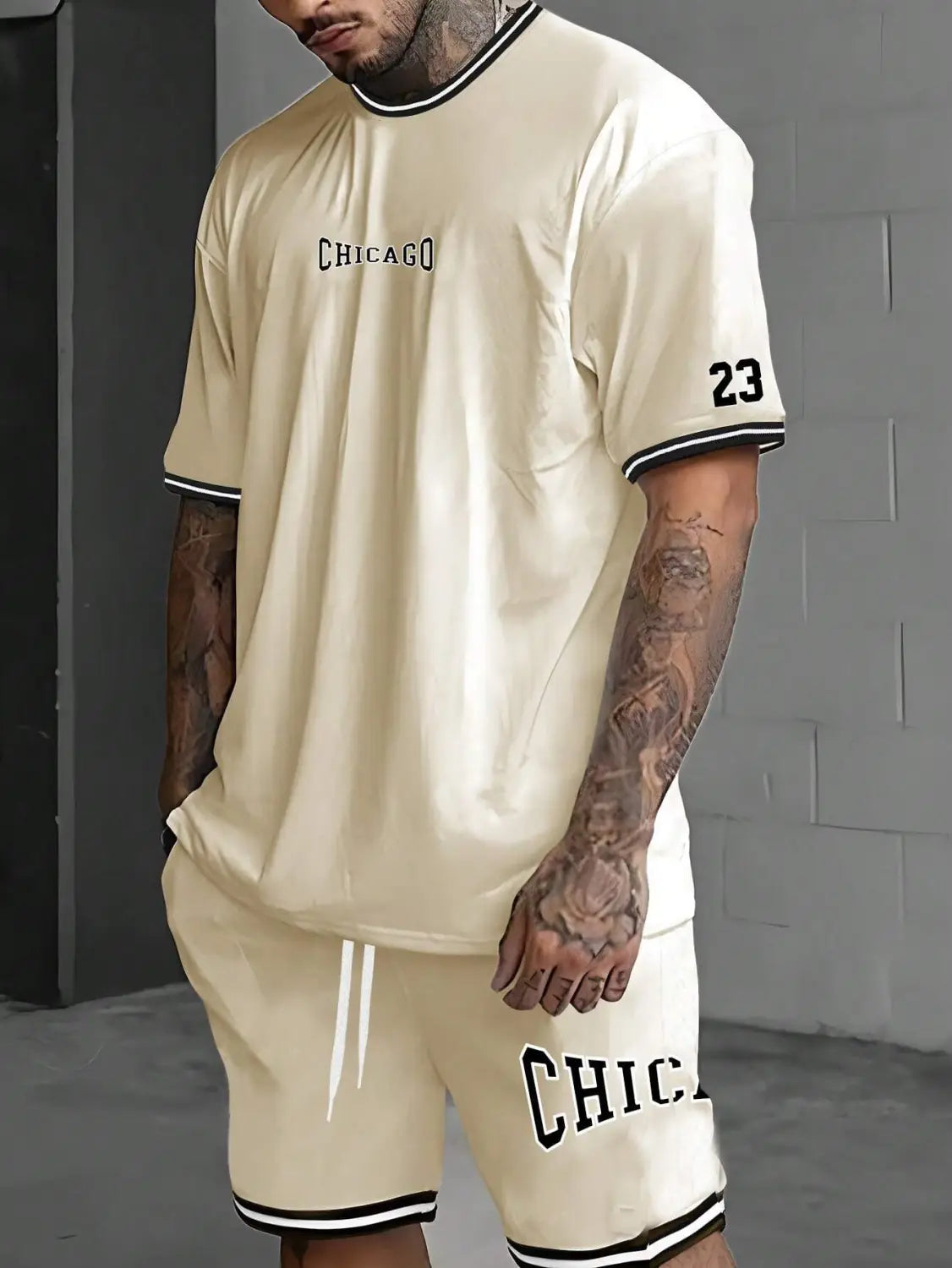 Short-sleeved T-shirt Suit Men’s Summer New Fashion Trendy